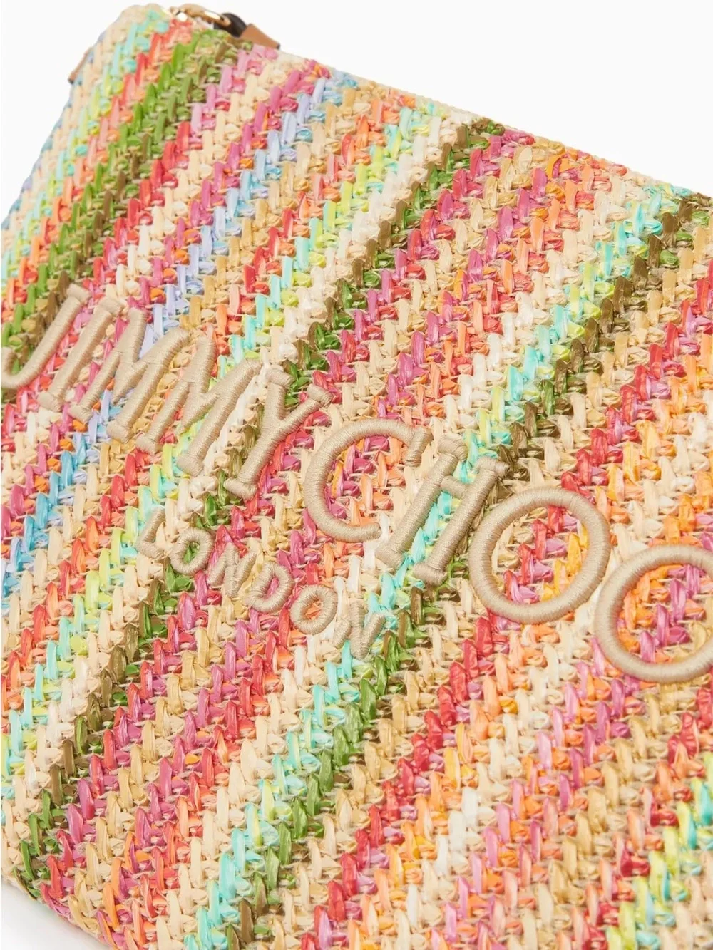 JIMMY CHOO Multicolor Woven Wristlet Clutch